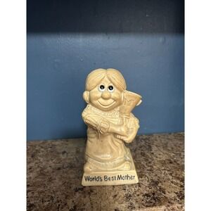 Vintage 1970 R & W Russ Berrie Humor Figurine "WORLDS BEST MOTHER" 5" RETRO